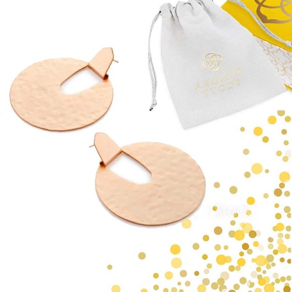 Kendra Scott Jewelry - Kendra Scott Diane Rose Gold Hammered Earrings NWOT